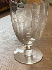 Vtg Scottish Thistle Etched Crystal Thistle Brandy Snifter Glass