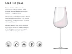 6 Rona 5-Star Fine Slovakian Crystal Wine Goblets Glasses Set