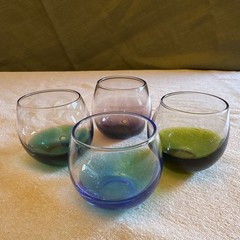 Set of 4 DANSK Glasscapes Cordial Glasses in Various Colors 4oz each