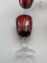 Cristal D’Arques Durand Red Gothic Cordial Glasses 3.25″ France Set of 8