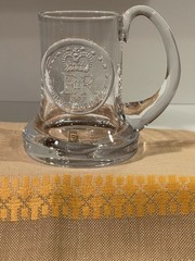 England Dartington Glass Signed Silver Jubilee ER Crown 1977