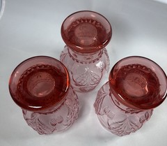 Set Of 3 Anthropologie Retired HELIANTHUS Pink Water Goblet Glass 5”
