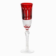 Champagne Flute Glass Hand Cut To Vintage Clear Crystal Goblet Glass 5oz Red