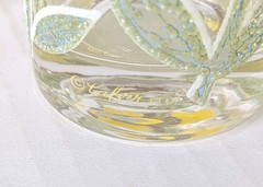 OF FOUR CULVER LTD RAISED YELLOW PETTIT FLEUR PATTERN GLASSES