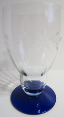 Weston WGL2 Gray Cut Floral Clear Bowl Cobalt Blue Foot – Iced Tea Glass