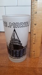 Vintage Mid-Century Sault Ste. Marie Michigan Souvenir Drinking Glass Tumbler