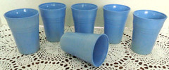 Hazel Atlas Moderntone Platonite Pastel Tumbler 9oz Blue (6) MCM