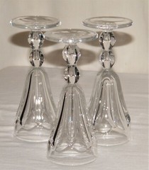 Vintage Set (3) HEISEY «COLONIAL CLEAR» SHERRY GLASSES STEMS 1899-1944 Beautiful