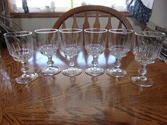 Wine Sherry 5 1/4″ CRA33 France Crystal Knob Stem Cristal d’Arques – Set of 6