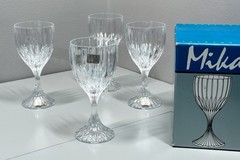 Mikasa Park Lane SN101 Full Lead Crystal Goblets Set of 4 Germany Boxed Elegant