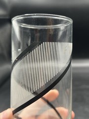 Georges Briard Crisa Glasses Line Swirl Black & White MCM Vintage Set Of Four