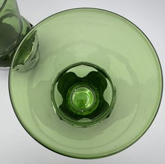 2 Farber Brothers Chrome Craft Forrest Green Glass 10oz Tumblers