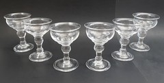 SET 6 COLONIAL WILLIAMSBURG Blenko Glass «BALUSTER» Sherbet Champagne 5″ Goblets