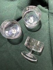 MCM Liquor/ Brandy Stem Glasses Short Cylinder Set Of 3