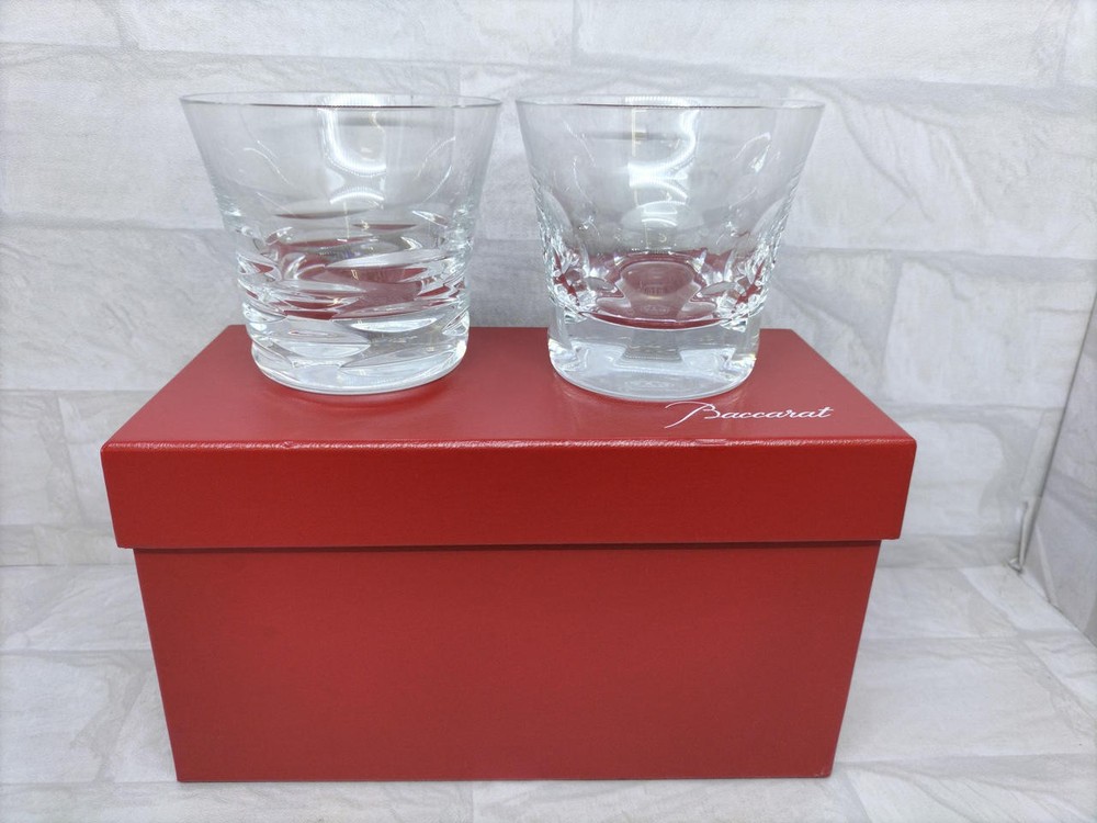 Baccarat Tumbler Beluga & 2012 Lola Rock Glass Pair