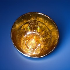 Vintage Indiana Glass Harvest Grape Marigold Amber Carnival Tumbler 6″