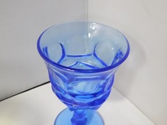 Fostoria Argus Blue Stemmed Water Glass Goblet 6 5/8″