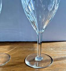 Val St Lambert Nestor Hamlet Crystal Water/Wine stems Goblet Glasses set 4 (8 av