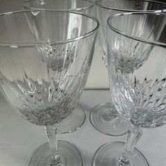 Set Of 4 VTG Luminarc Crystal Diamant Wine Water Glasses 6 7/8” Tall France
