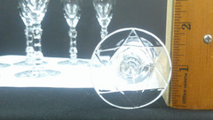 Libbey Rock Sharpe Crystal, # 3005, Cordials, Qty 9, USA, c1960’s, ExCd, MCM