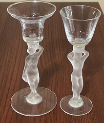 2 Bayel Crystal Satin Glass Goddess France
