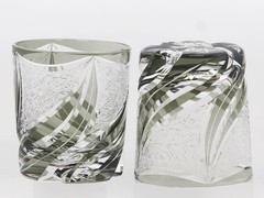 Crystal Whiskey Glasses Hand Carved Glassware Vodka Wine Tumbler Grey 250ml