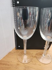 Air Twist Stem Water Goblets 8 3/4″h x 3 1/2″w