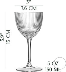 Vintage Art Deco Nick and Nora Coupe Glasses | Set of 4 | 5 oz Crystal Ribbed