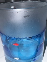 Culver Set of 4 Blue Frosted Nautical Sailboat Fish Anchor 4” DOF Glasses