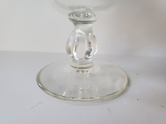 Stem Wine Glasses Silver Foliage Frosted Leaves Clear 5.5” Set / 4 Vintage
