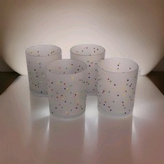 Frosted Polka Dot Tumbler Double Old Fashioned