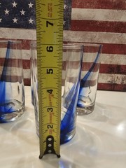 Set of 4 Libbey Blue Ribbon Impressions-On the Rocks Drinking Glasses 16oz EUC