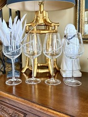 Juliska Glassware Set Of 4 Wine Water Stemmed Glasses Goblets