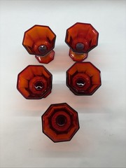 Vintage Independent Crystal Octagonal Red Wine Glass Set Of 4