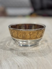 Vintage 22K Gold MCM CULVER Glass Fruit Barware Bowl Pineapple 4″ x 2″ Excellent