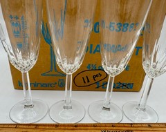 Luminarc Diamant 4 1/4 oz Flutes Case of 11 Original Packaging Durand Mfg Glass