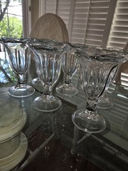 Lot Of 6 Sundae Glasses «6»Tall,Mint Condition