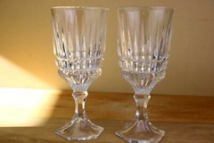 VINTAGE 2 HERITAGE WATER GOBLETS FOSTORIA
