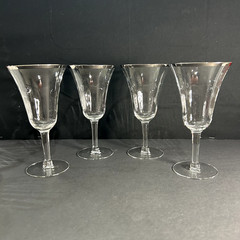 Vintage Hand Blown Crystal Platinum Rim Stemware Choose Style Set of 4 EUC