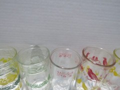 MIXED VTG LOT OF ELEVEN DRINKING GLASSES DIFFERENT PATTERNS
