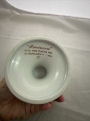 Fitz & Floyd Vintage 1978 Renaissance Dark Green China Goblet Cup Gold Tone Trim