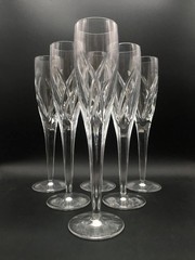 SET OF 6 WATERFORD SIGNATURE JOHN ROCHA CRYSTAL CHAMPAGNE FLUTES CR2389