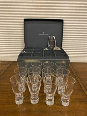 VTG SET(12) STEUBEN #8041 Crystal Highball Glasses W/BOX & BAGS, SIGNED 6.5″H