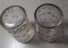 Vintage Swanky Swig Forget Me Not Juice Glasses 5 oz. Set of 5 blue,red,yellow
