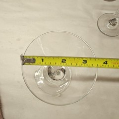 Set of Four Z Stem 6 1/2″ Libbey Martini Glasses Crooked Zig Zag Clear Glass