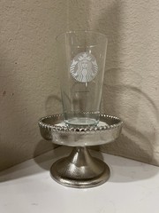 Starbucks Glear Glass GRANDE Drinking Cup with Measuring lines NEW