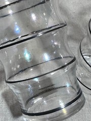 Set of 4 Vintage Barware Shot Cocktail Glasses Mid Century Modern Iridescent