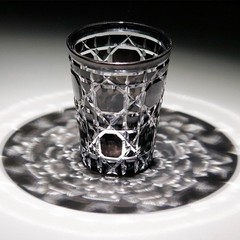 Hand Cut To Clear Old Fashioned Highball Whiskey Glasses Gift Box 10oz Black