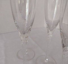 Vintage Lenox Platinum Rim Champagne Flutes Swirl Etched Stem 9 1/2″ – Set of 4