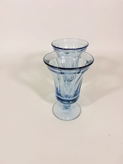 Ice Tea Goblets Set 2 Fostoria Jamestown Light Iced Blue Swirl Vintage Glassware